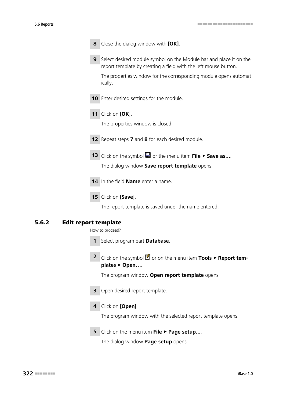 2 edit report template, Edit report template | Metrohm tiBase 1.0 Manual User Manual | Page 330 / 339
