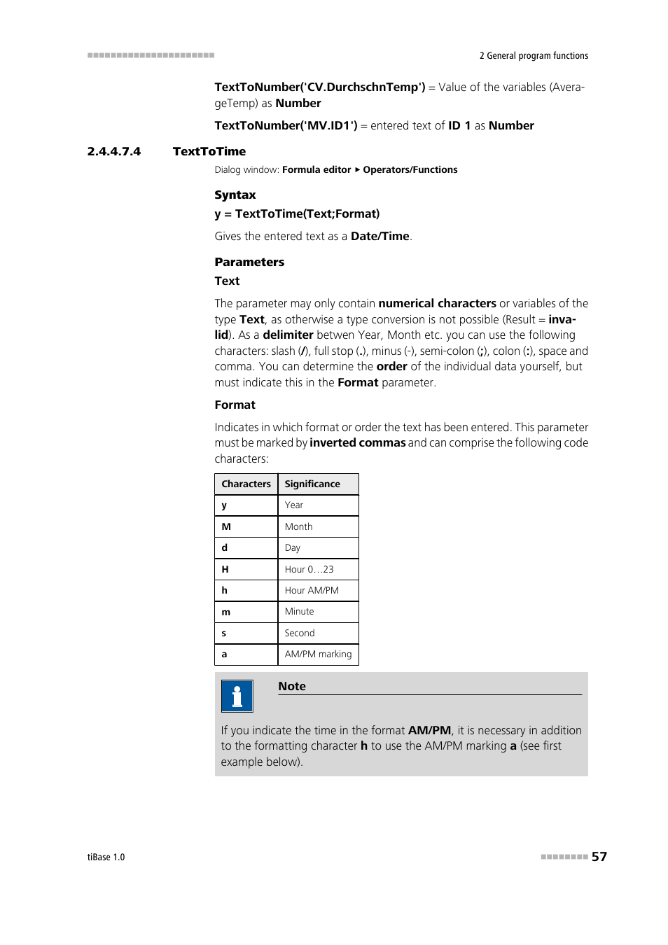 4 texttotime, Texttotime | Metrohm tiBase 1.0 Manual User Manual | Page 65 / 339