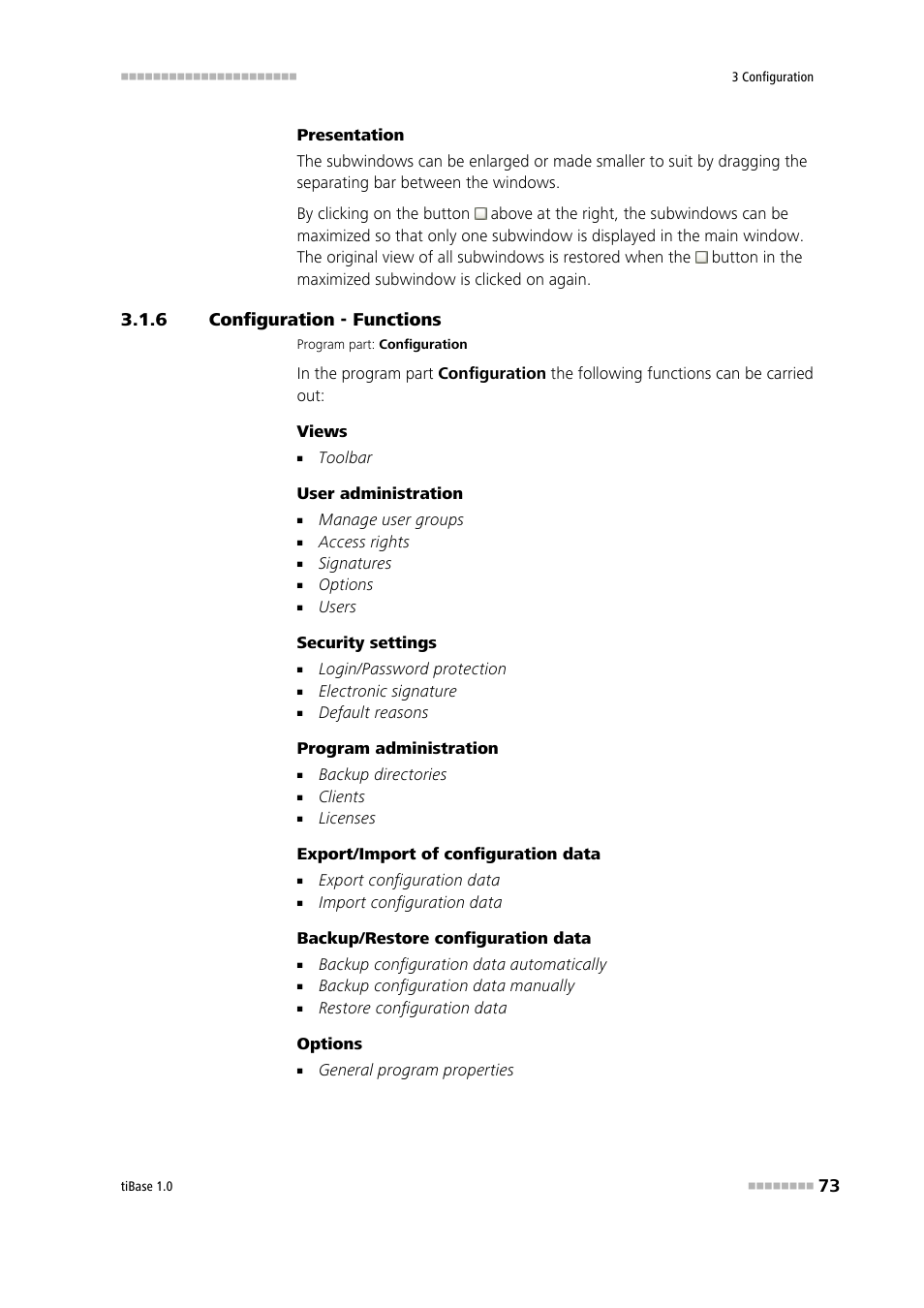 6 configuration - functions, Configuration - functions | Metrohm tiBase 1.0 Manual User Manual | Page 81 / 339