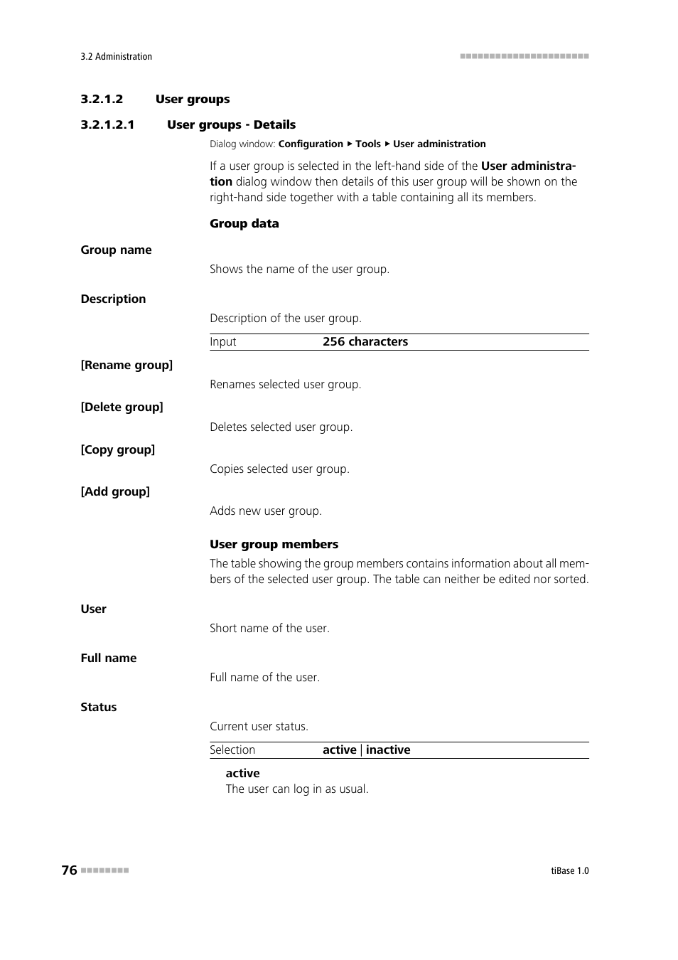 2 user groups, 1 user groups - details | Metrohm tiBase 1.0 Manual User Manual | Page 84 / 339