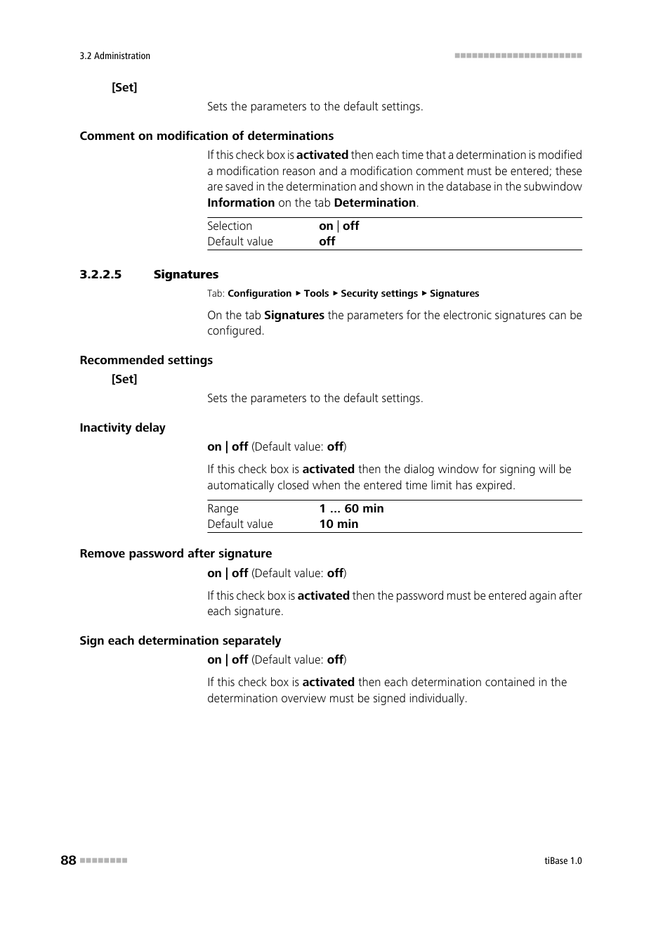 5 signatures, Electronic signature | Metrohm tiBase 1.0 Manual User Manual | Page 96 / 339