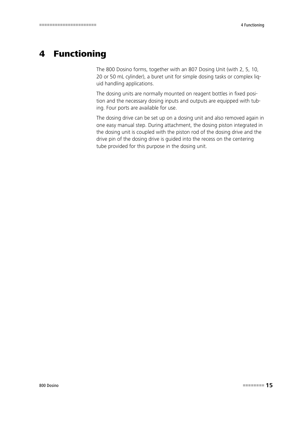 4 functioning | Metrohm 800 Dosino User Manual | Page 23 / 53
