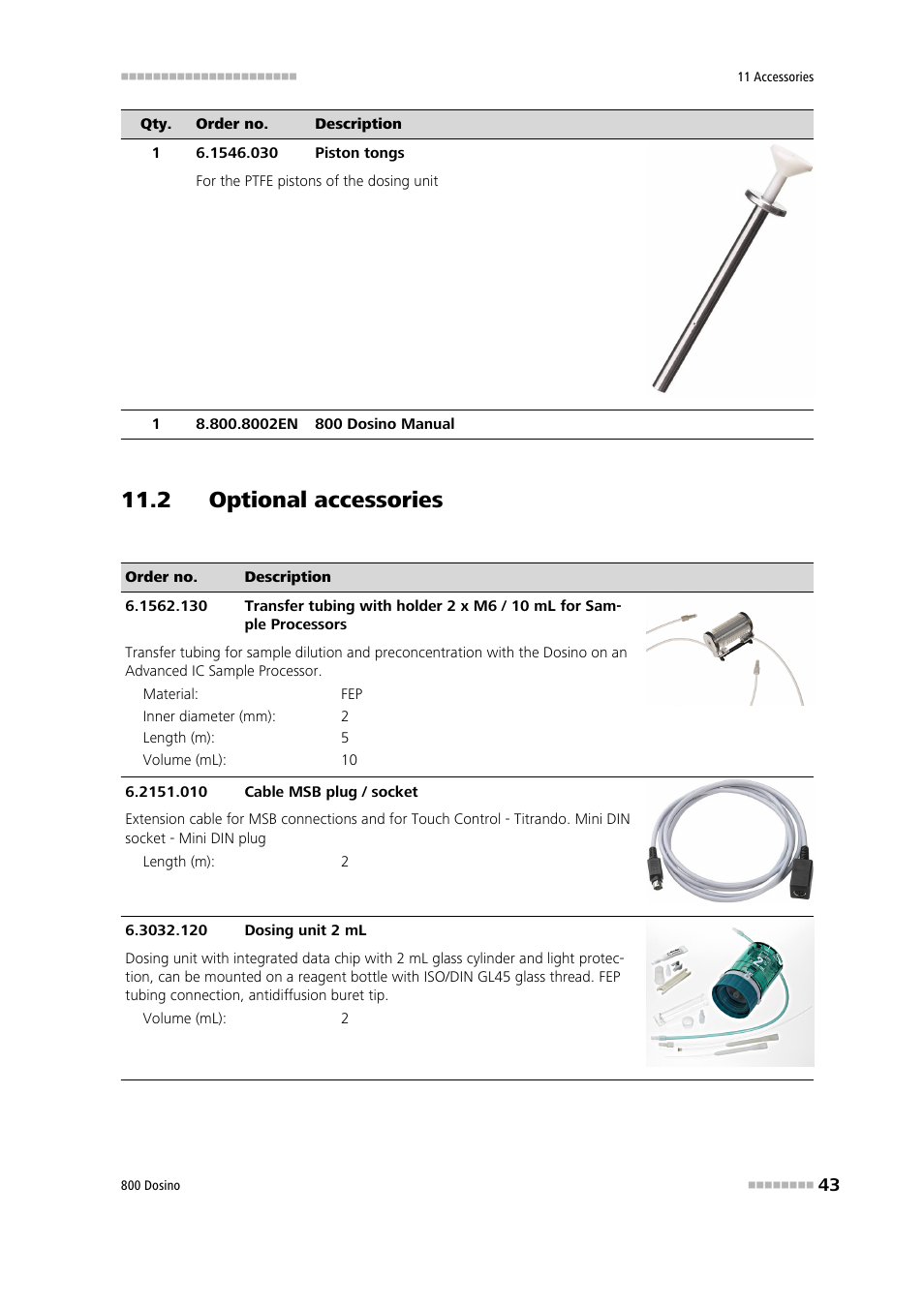 2 optional accessories | Metrohm 800 Dosino User Manual | Page 51 / 53