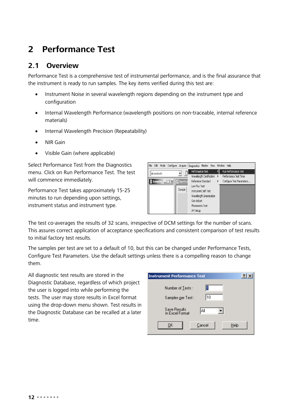 2 performance test, 1 overview, Performance test | Overview, 2performance test | Metrohm Vision – Diagnostics User Manual | Page 14 / 65