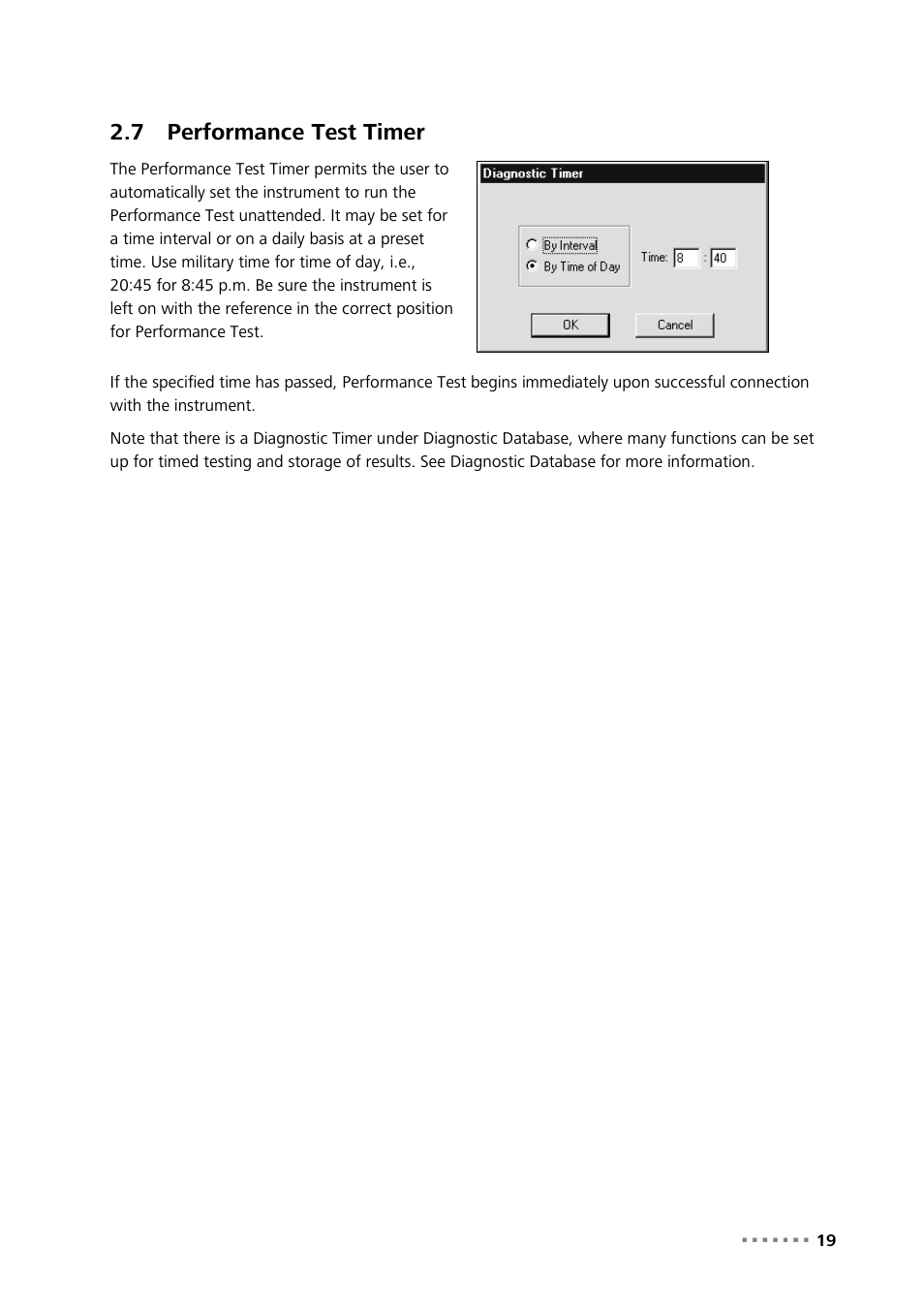 7 performance test timer, Performance test timer | Metrohm Vision – Diagnostics User Manual | Page 21 / 65