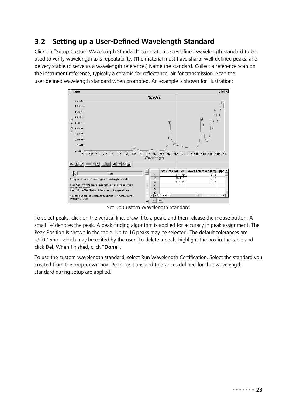 2 setting up a user-defined wavelength standard, Setting up a user-defined wavelength standard | Metrohm Vision – Diagnostics User Manual | Page 25 / 65