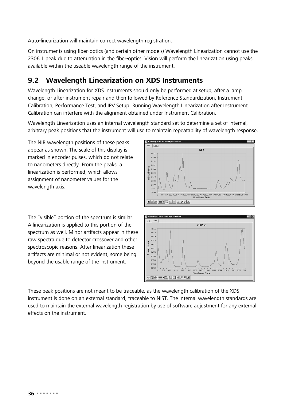 2 wavelength linearization on xds instruments, Wavelength linearization on xds instruments | Metrohm Vision – Diagnostics User Manual | Page 38 / 65