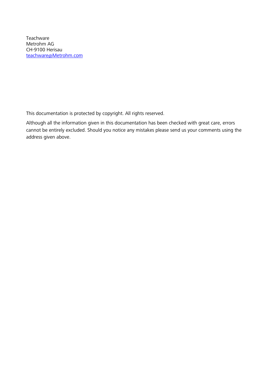 Metrohm Vision – Diagnostics User Manual | Page 4 / 65