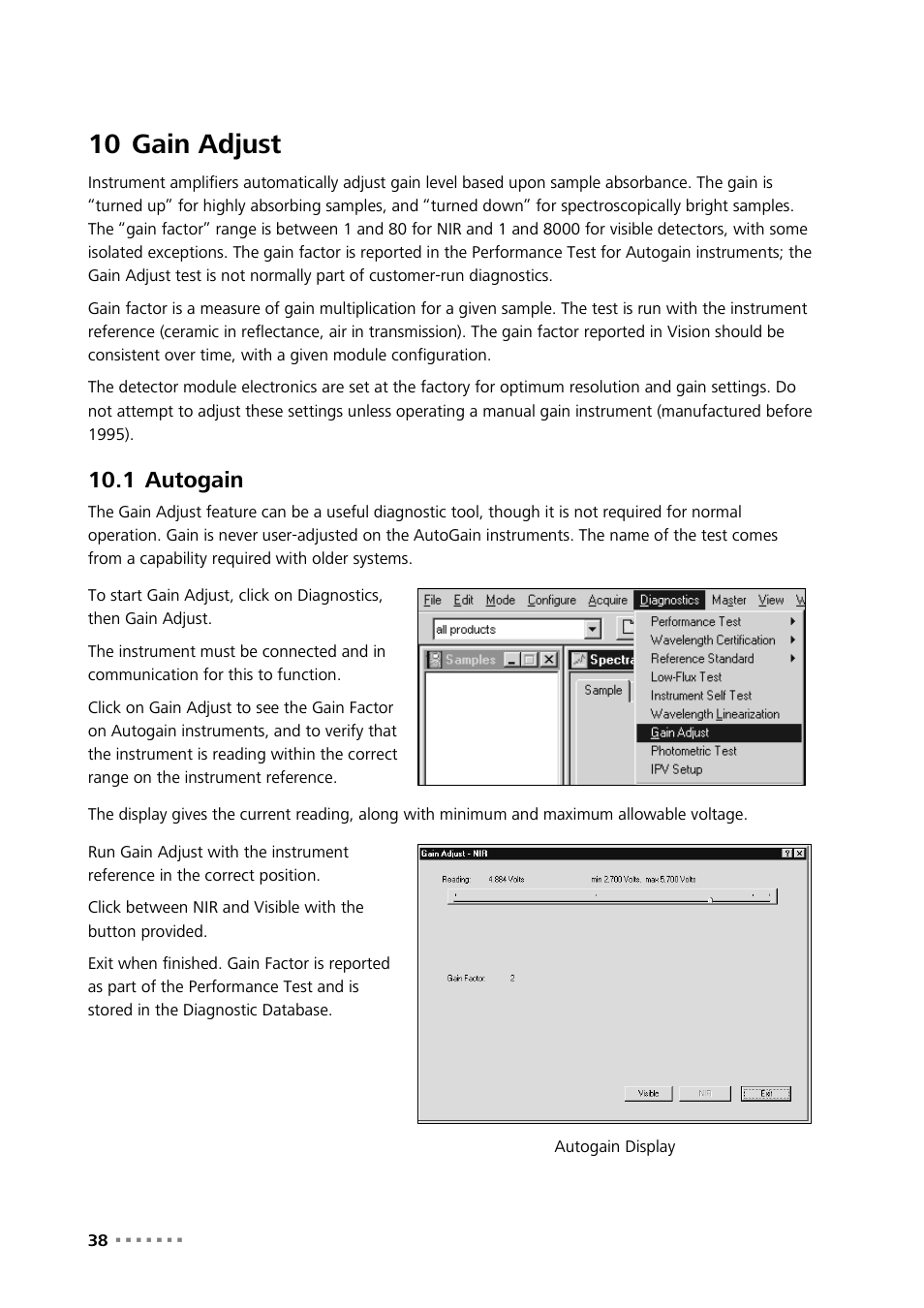 10 gain adjust, 1 autogain, Gain adjust | Autogain | Metrohm Vision – Diagnostics User Manual | Page 40 / 65