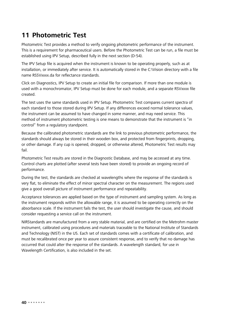 11 photometric test, Photometric test | Metrohm Vision – Diagnostics User Manual | Page 42 / 65