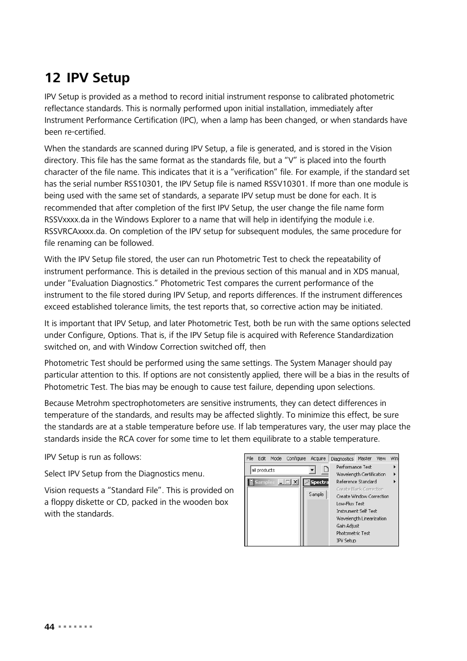 12 ipv setup, Ipv setup | Metrohm Vision – Diagnostics User Manual | Page 46 / 65