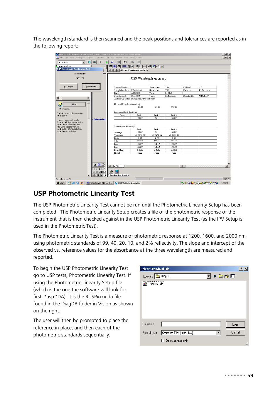 Usp photometric linearity test | Metrohm Vision – Diagnostics User Manual | Page 61 / 65