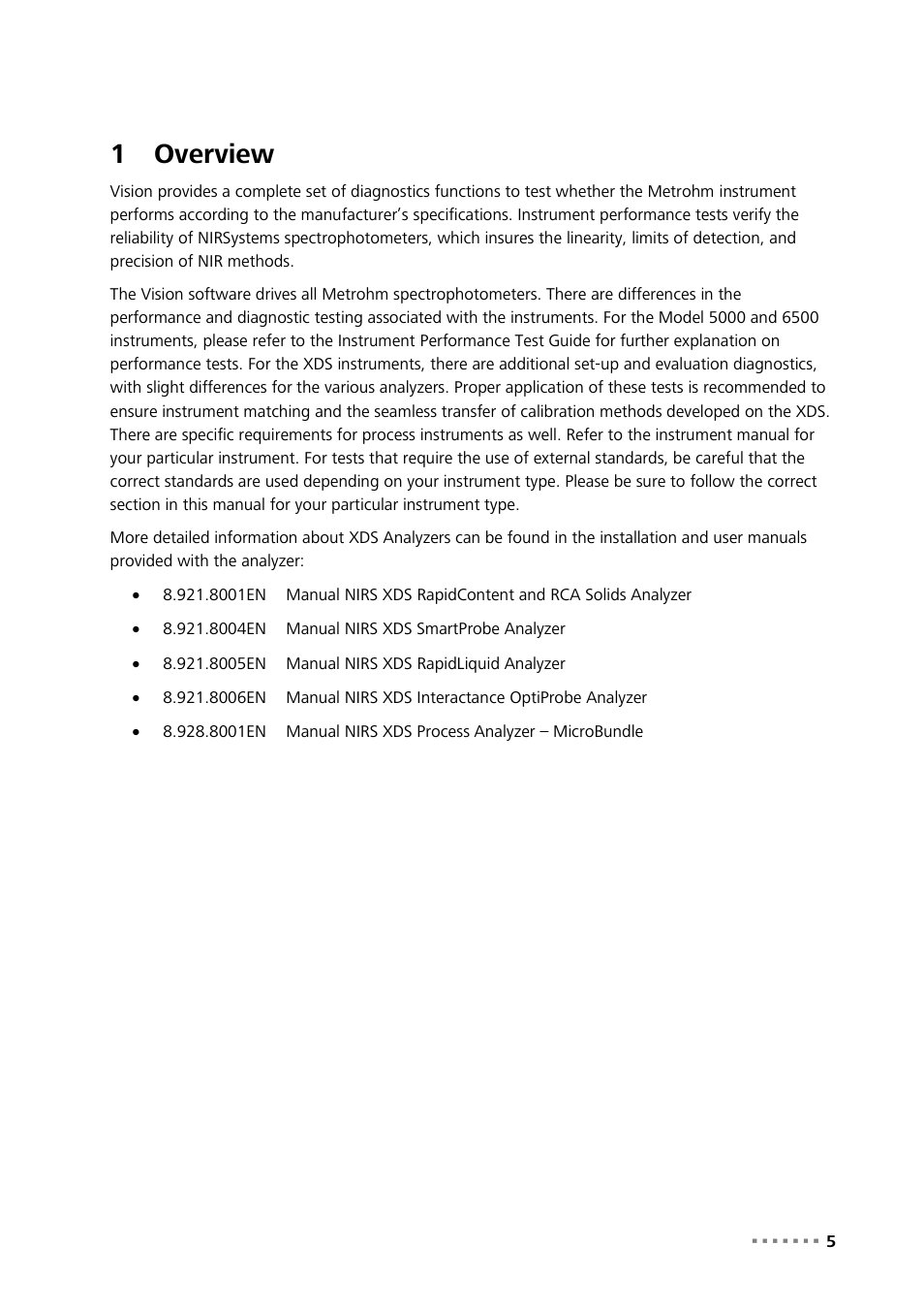 1 overview, Overview, 1overview | Metrohm Vision – Diagnostics User Manual | Page 7 / 65