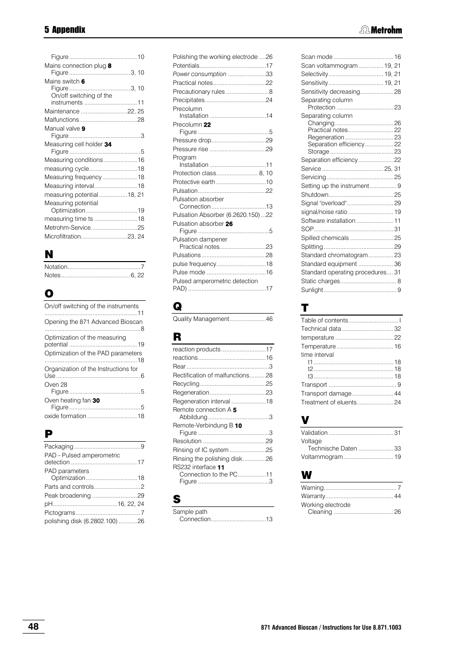 5 appendix | Metrohm 871 Advanced Bioscan User Manual | Page 56 / 56