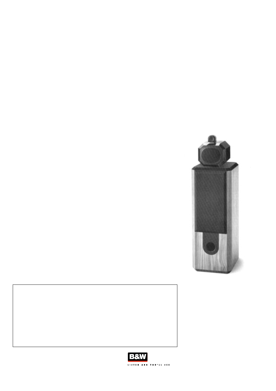 Bowers & Wilkins 802 FS User Manual | 1 page