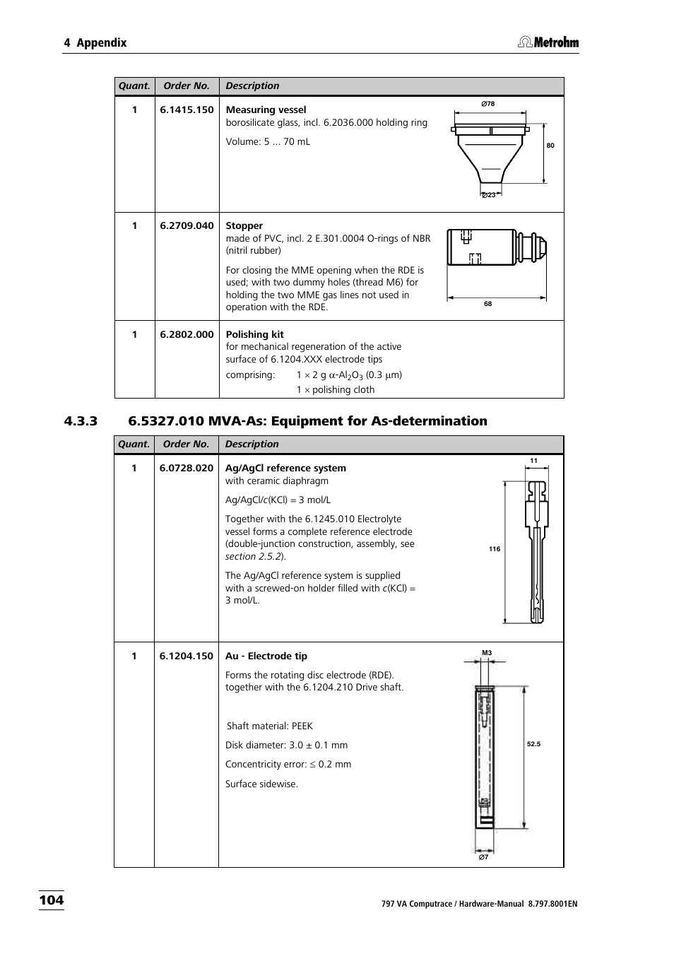 Metrohm 797 VA Computrace User Manual | Page 112 / 127