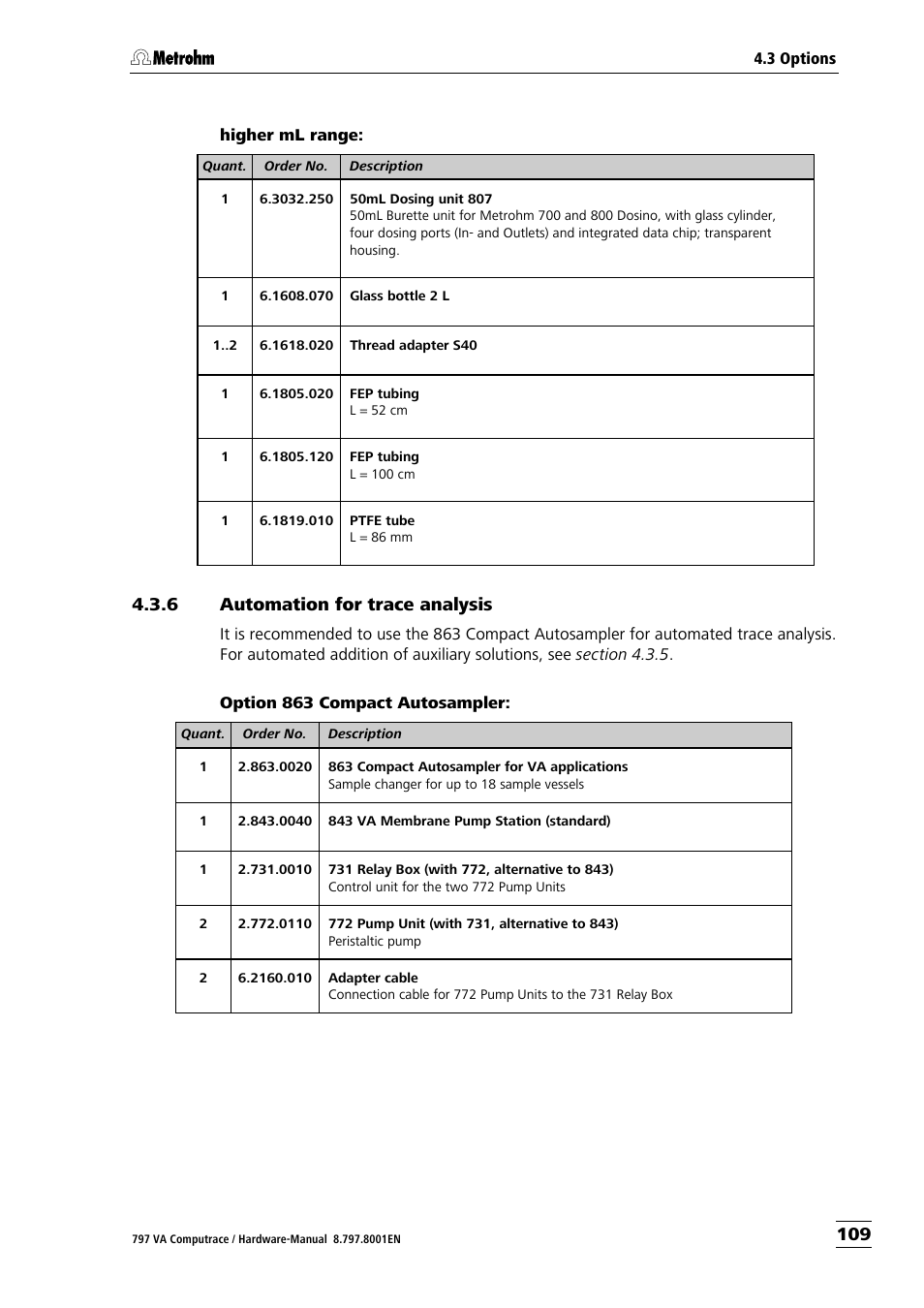 6 automation for trace analysis | Metrohm 797 VA Computrace User Manual | Page 117 / 127