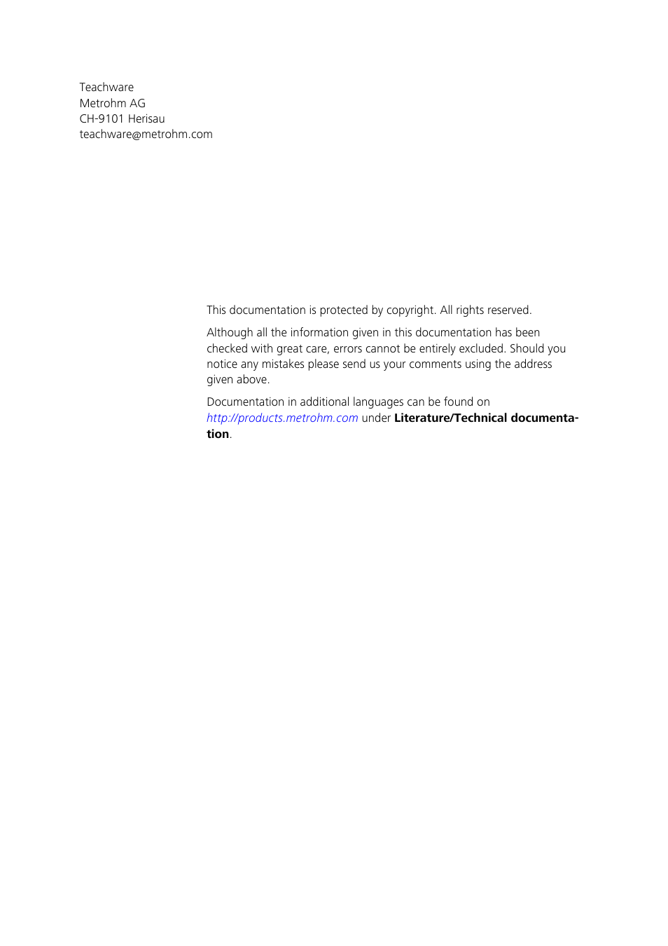 Metrohm 797 VA Computrace User Manual | Page 4 / 127