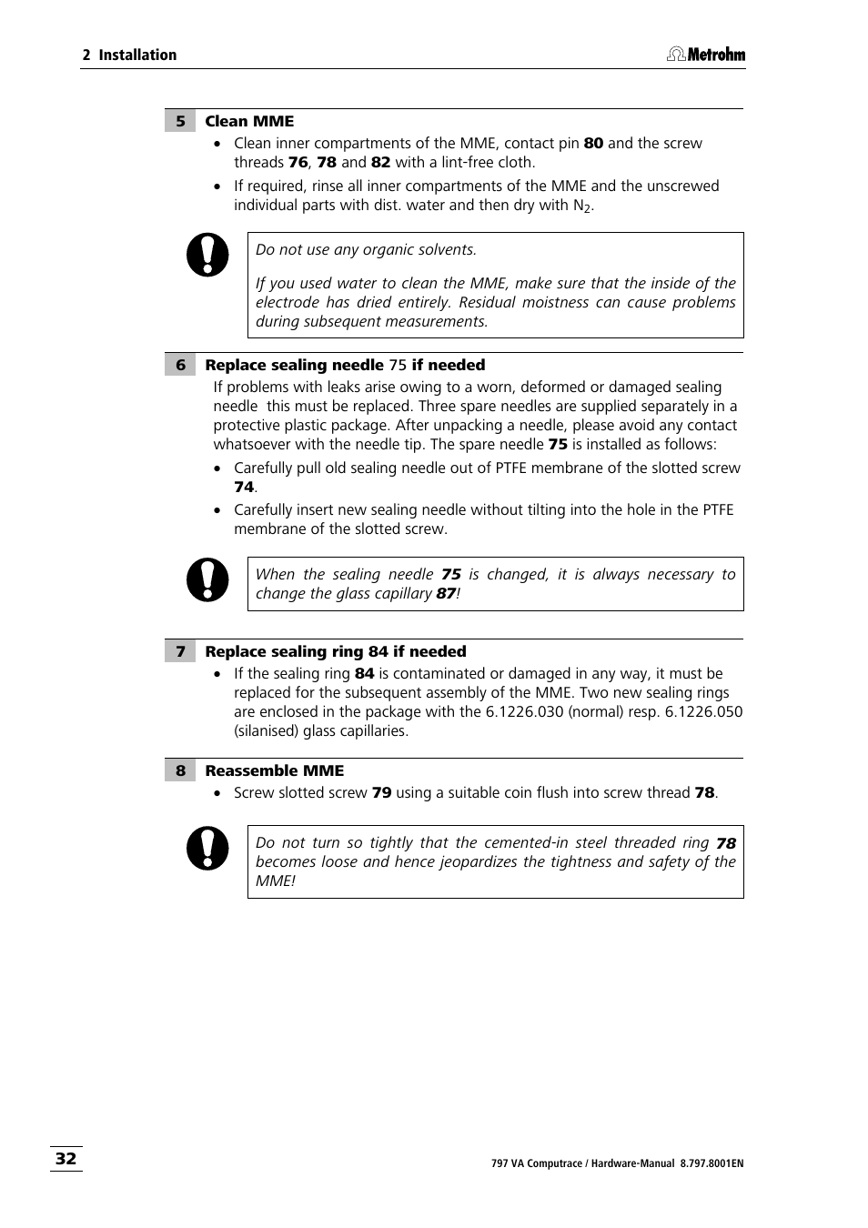 Metrohm 797 VA Computrace User Manual | Page 40 / 127