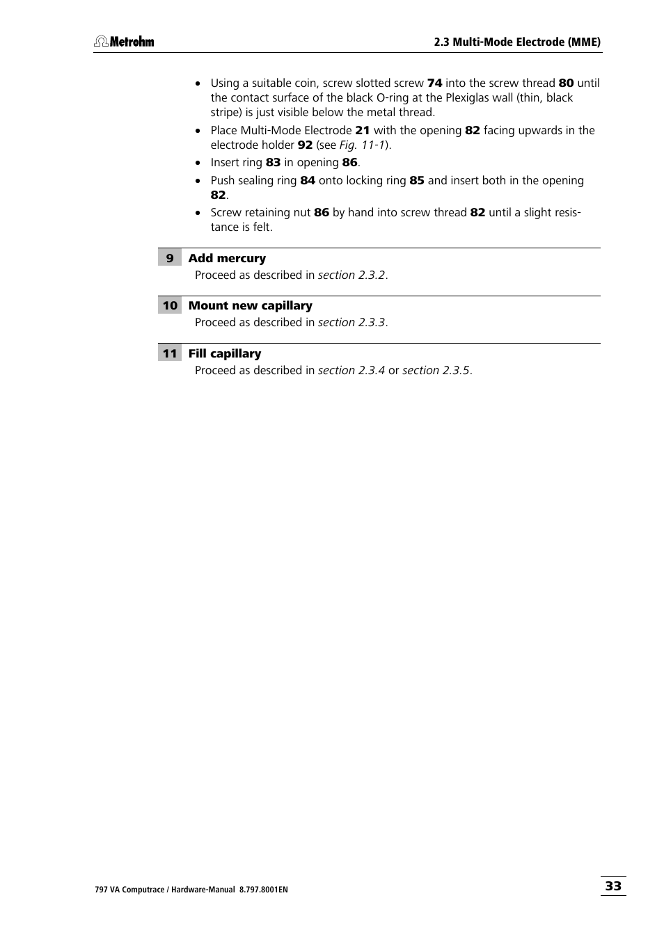 Metrohm 797 VA Computrace User Manual | Page 41 / 127