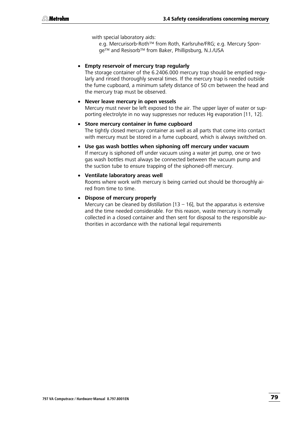 Metrohm 797 VA Computrace User Manual | Page 87 / 127
