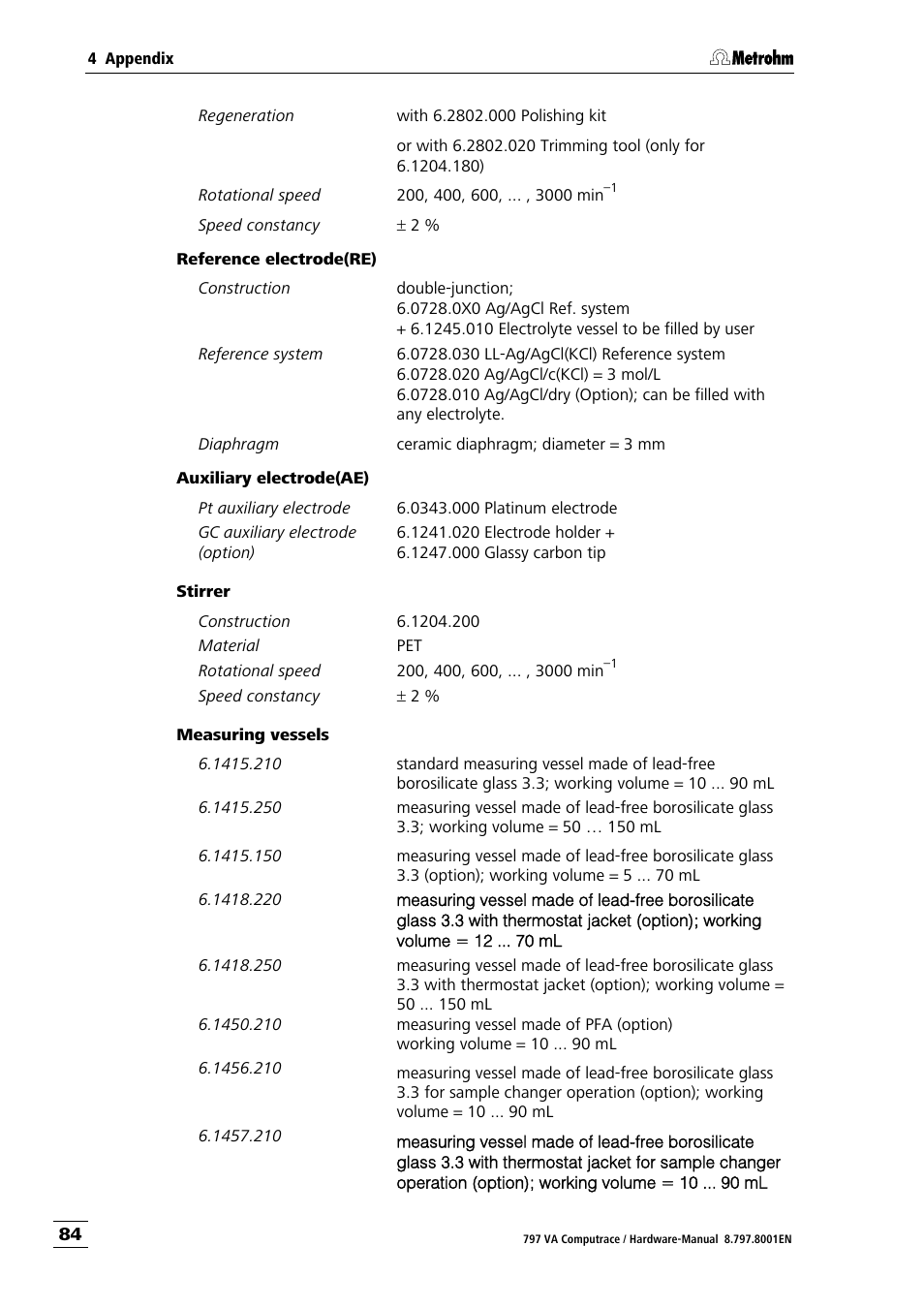 Metrohm 797 VA Computrace User Manual | Page 92 / 127