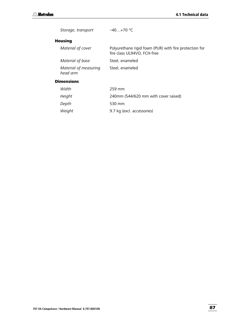Metrohm 797 VA Computrace User Manual | Page 95 / 127