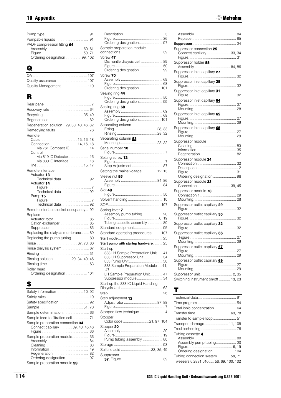 10 appendix | Metrohm 833 IC Liquid Handling Unit User Manual | Page 122 / 123