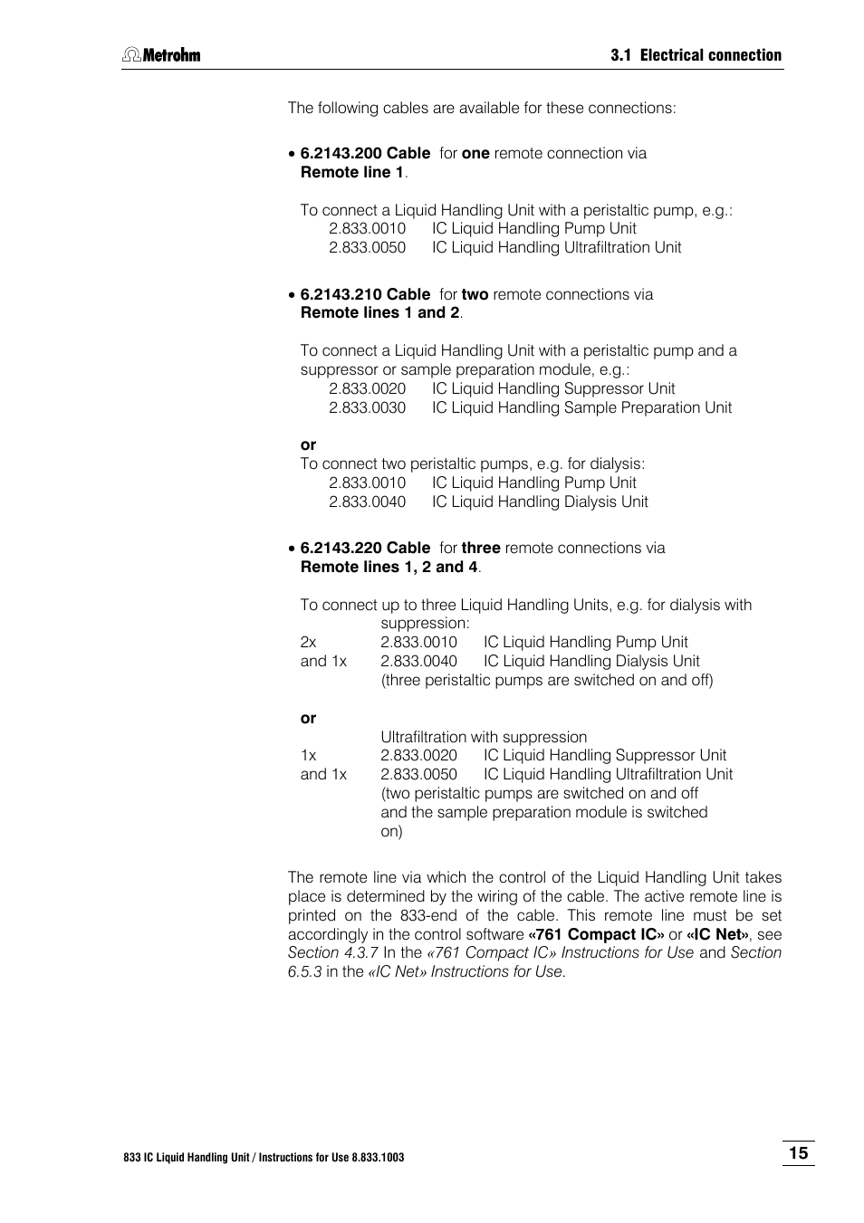 Metrohm 833 IC Liquid Handling Unit User Manual | Page 23 / 123