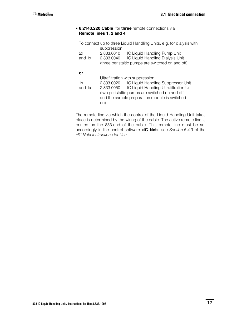 Metrohm 833 IC Liquid Handling Unit User Manual | Page 25 / 123