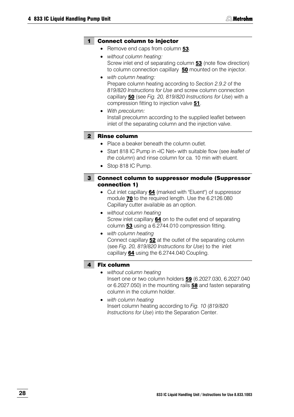 Metrohm 833 IC Liquid Handling Unit User Manual | Page 36 / 123