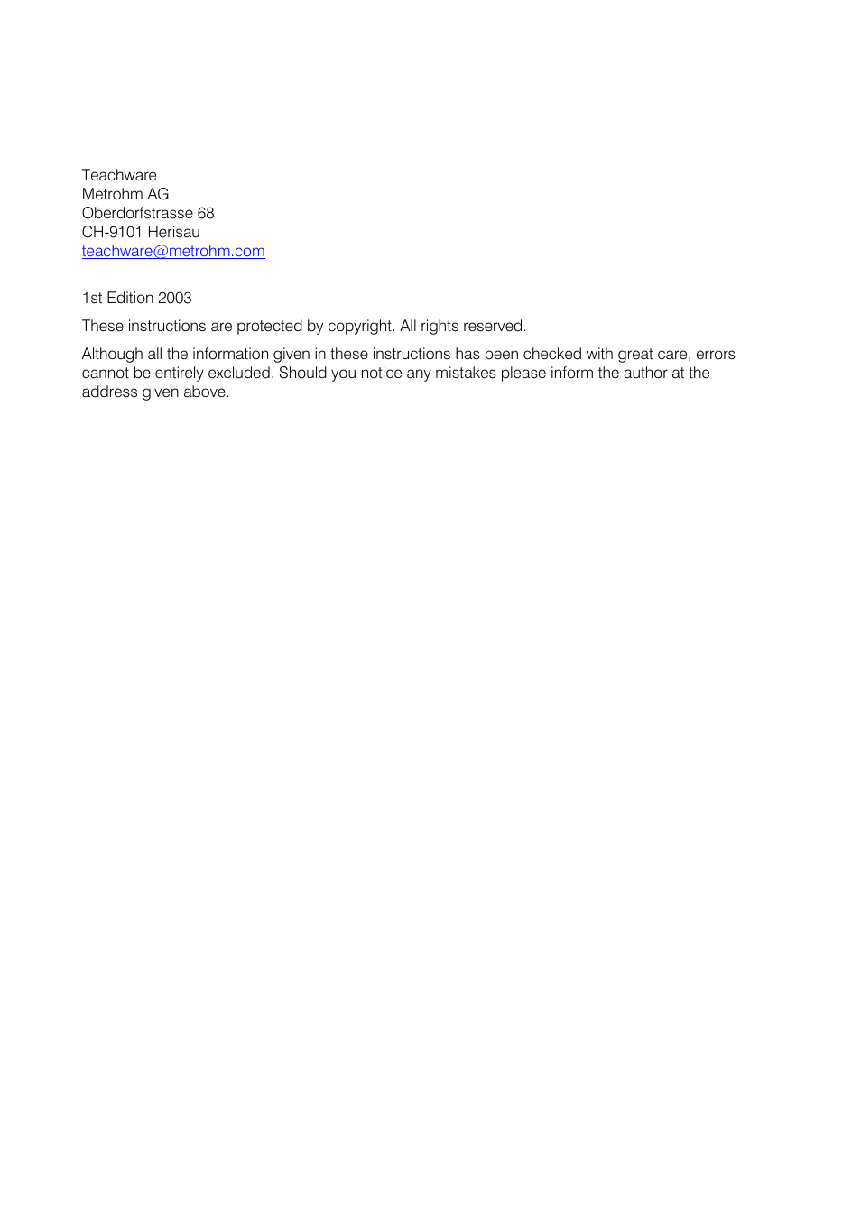 Metrohm 833 IC Liquid Handling Unit User Manual | Page 4 / 123