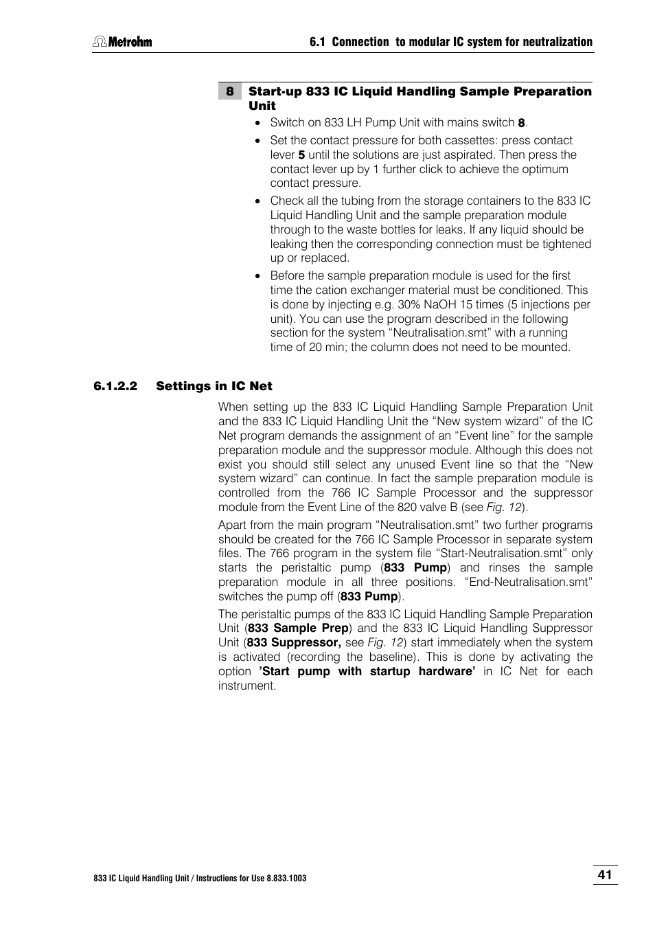 Metrohm 833 IC Liquid Handling Unit User Manual | Page 49 / 123