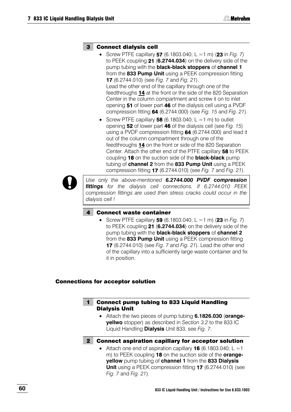 Metrohm 833 IC Liquid Handling Unit User Manual | Page 68 / 123