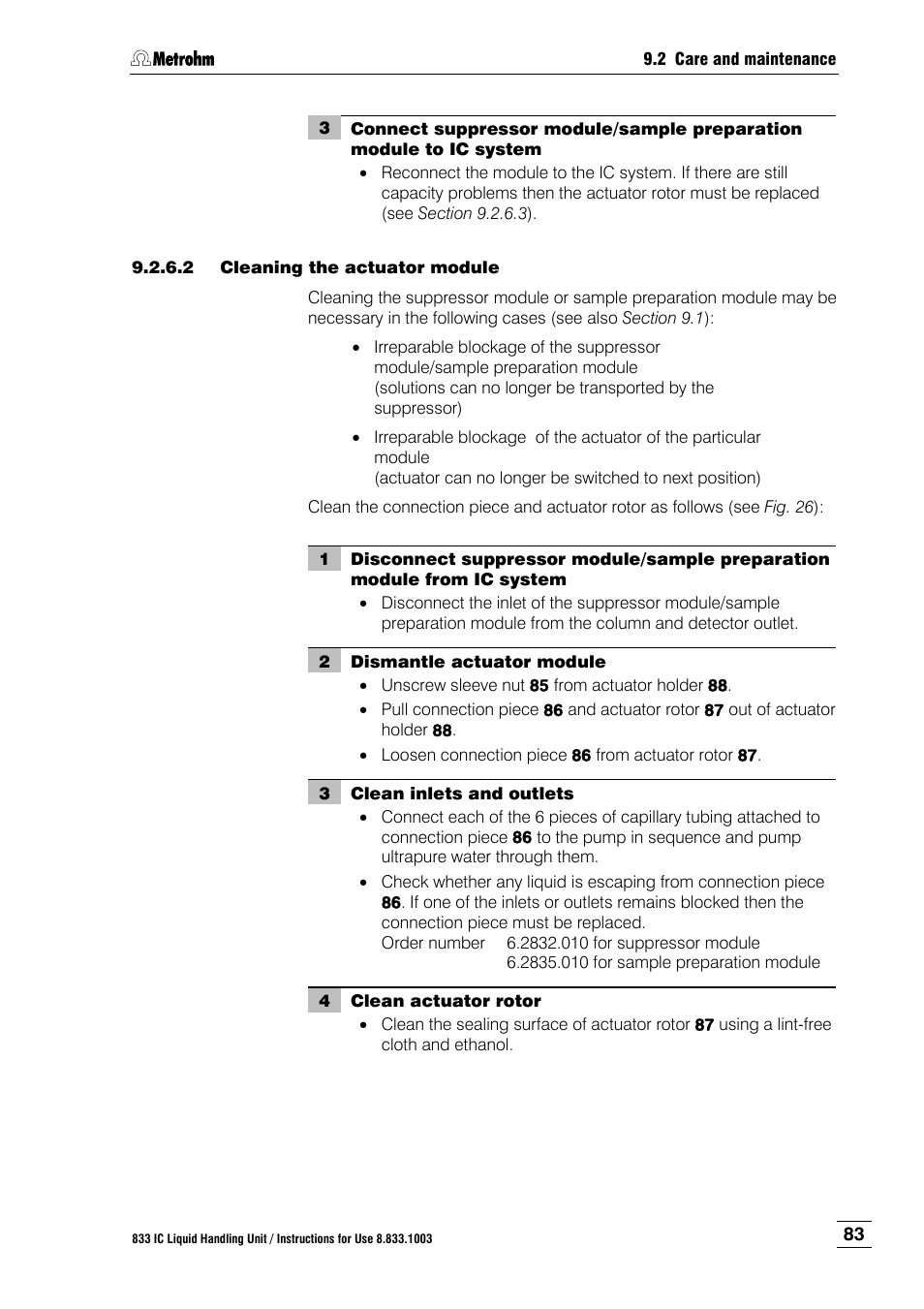 Section 9.2.6.2 ) | Metrohm 833 IC Liquid Handling Unit User Manual | Page 91 / 123