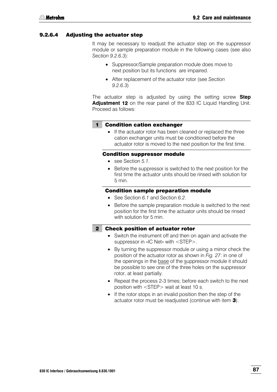 Metrohm 833 IC Liquid Handling Unit User Manual | Page 95 / 123