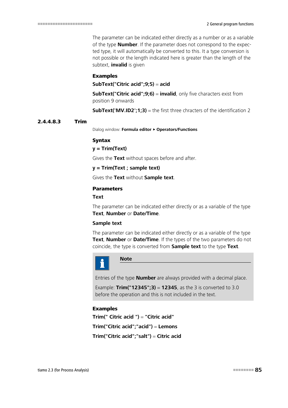 3 trim, Trim | Metrohm tiamo 2.3 (process analysis) User Manual | Page 101 / 1790