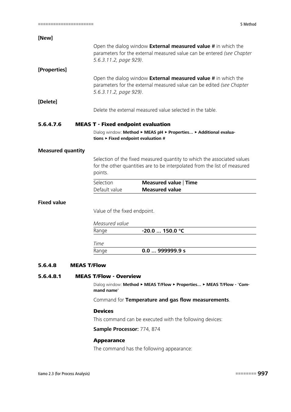 6 meas t - fixed endpoint evaluation, 8 meas t/flow, 1 meas t/flow - overview | Meas t/flow | Metrohm tiamo 2.3 (process analysis) User Manual | Page 1013 / 1790