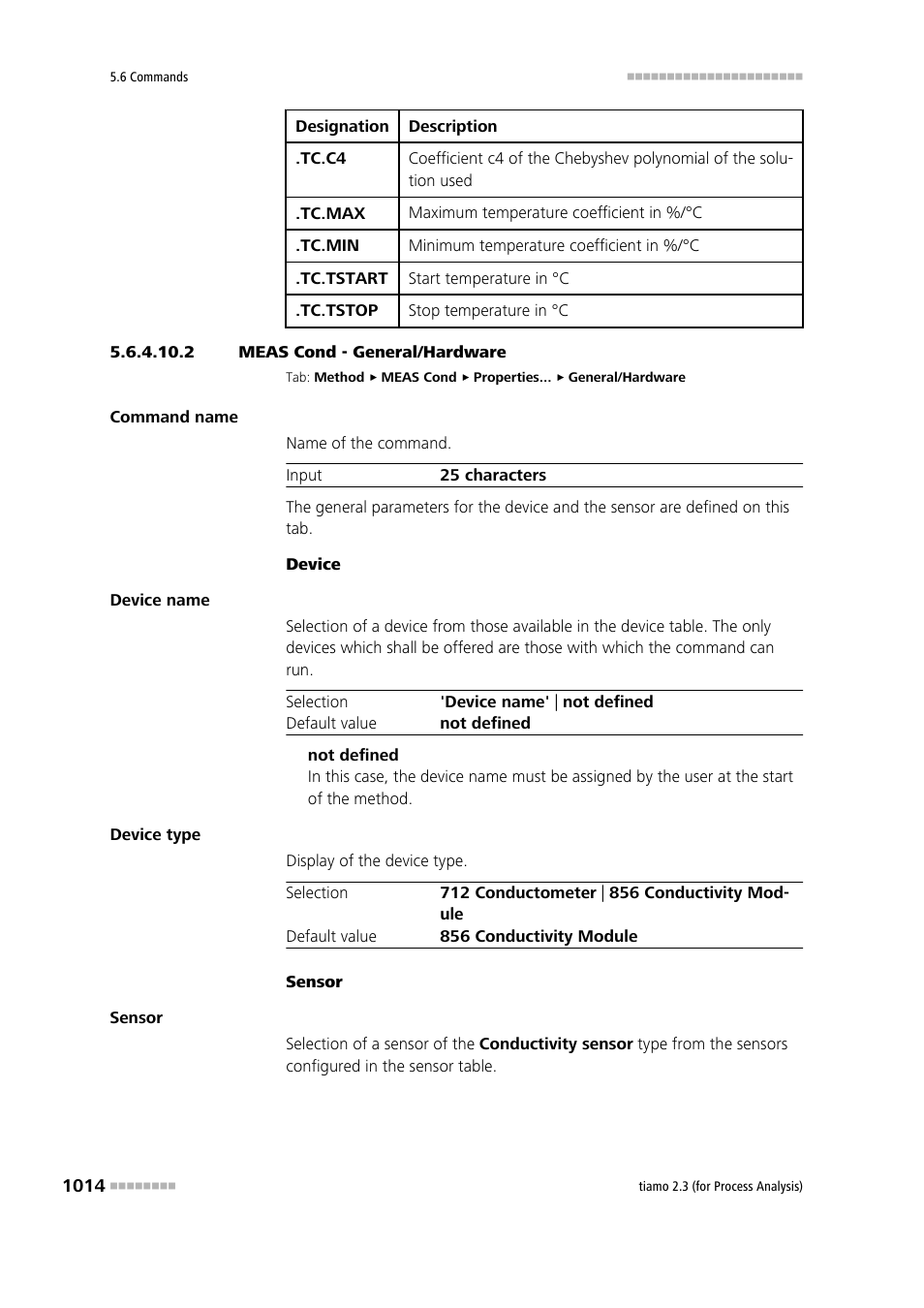 2 meas cond - general/hardware | Metrohm tiamo 2.3 (process analysis) User Manual | Page 1030 / 1790