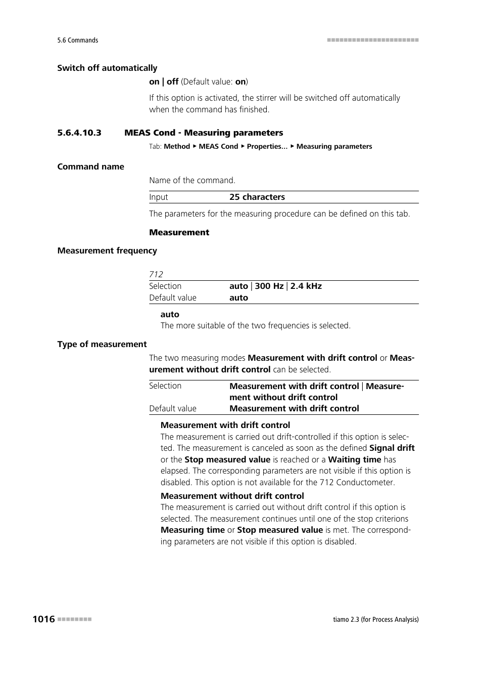 3 meas cond - measuring parameters | Metrohm tiamo 2.3 (process analysis) User Manual | Page 1032 / 1790