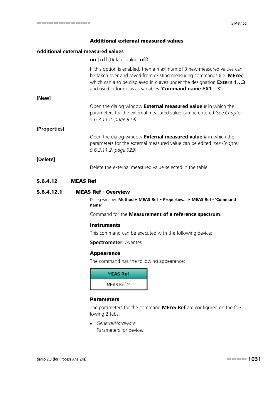 12 meas ref, 1 meas ref - overview, Meas ref | Metrohm tiamo 2.3 (process analysis) User Manual | Page 1047 / 1790