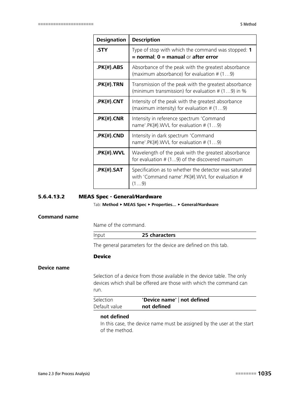 2 meas spec - general/hardware | Metrohm tiamo 2.3 (process analysis) User Manual | Page 1051 / 1790