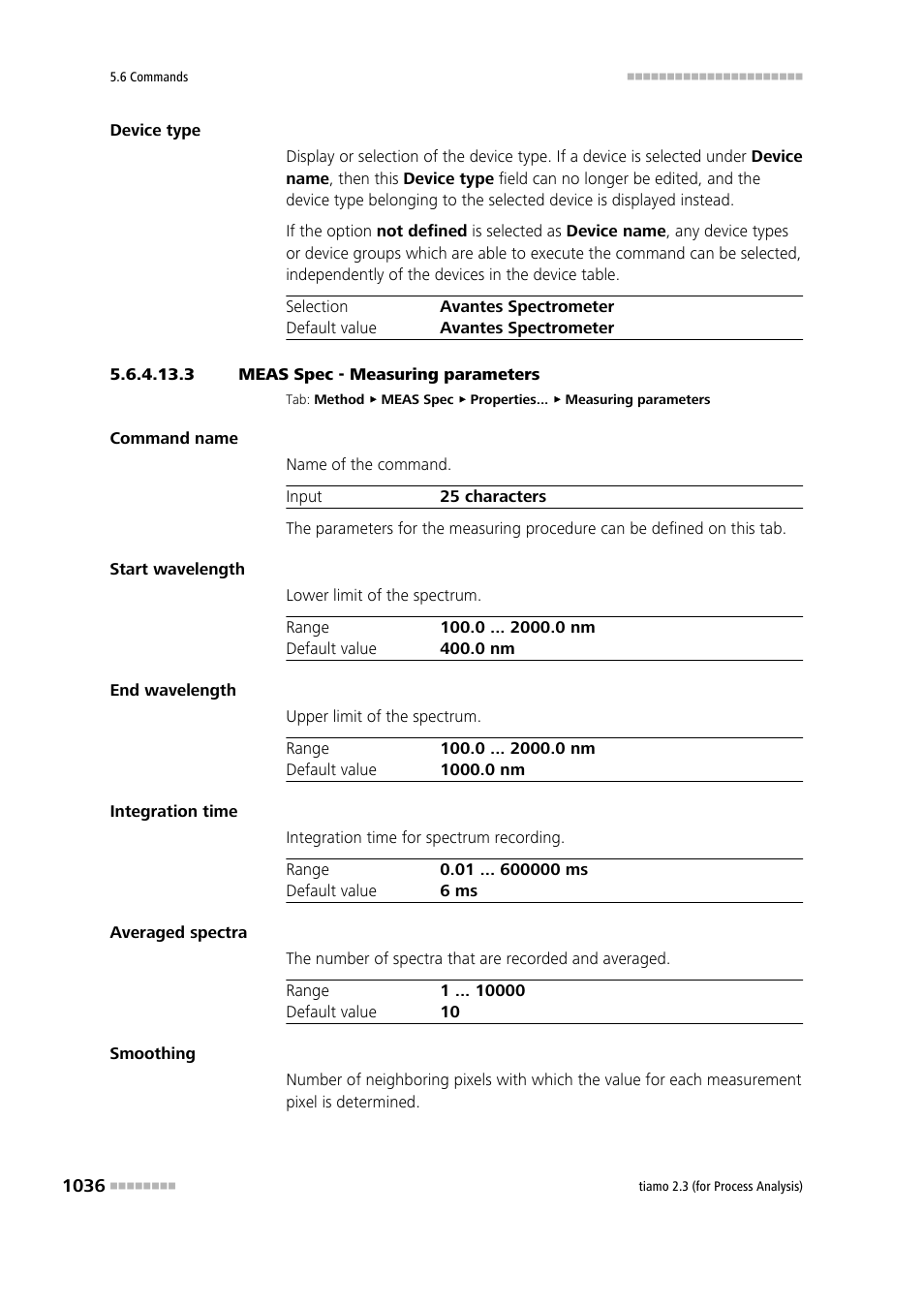 3 meas spec - measuring parameters | Metrohm tiamo 2.3 (process analysis) User Manual | Page 1052 / 1790