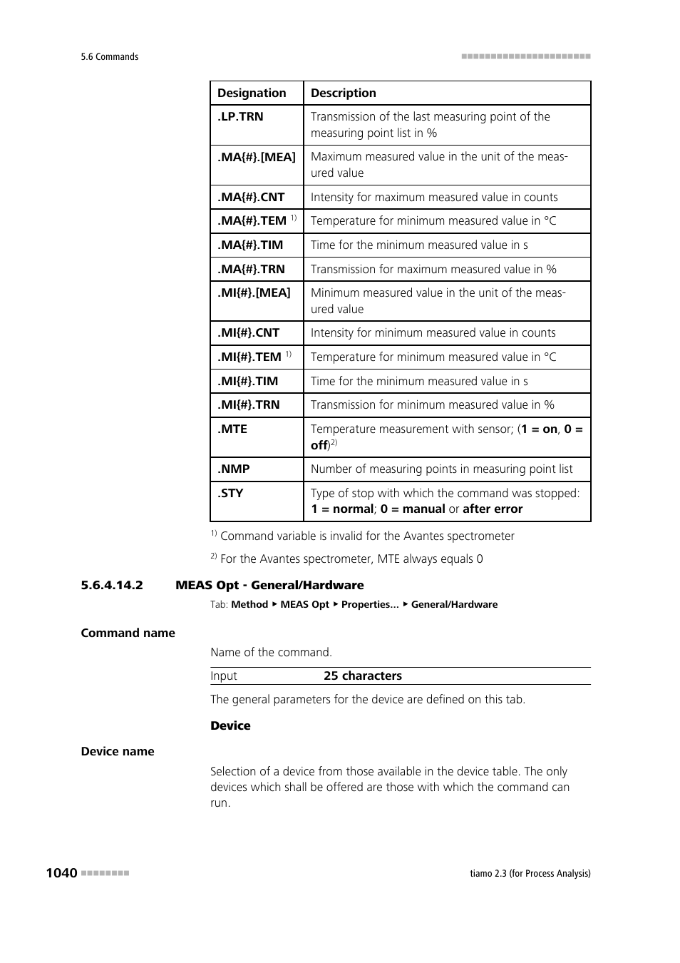 2 meas opt - general/hardware | Metrohm tiamo 2.3 (process analysis) User Manual | Page 1056 / 1790