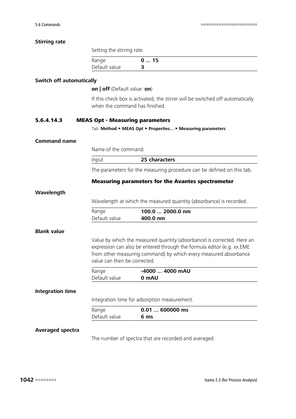 3 meas opt - measuring parameters | Metrohm tiamo 2.3 (process analysis) User Manual | Page 1058 / 1790