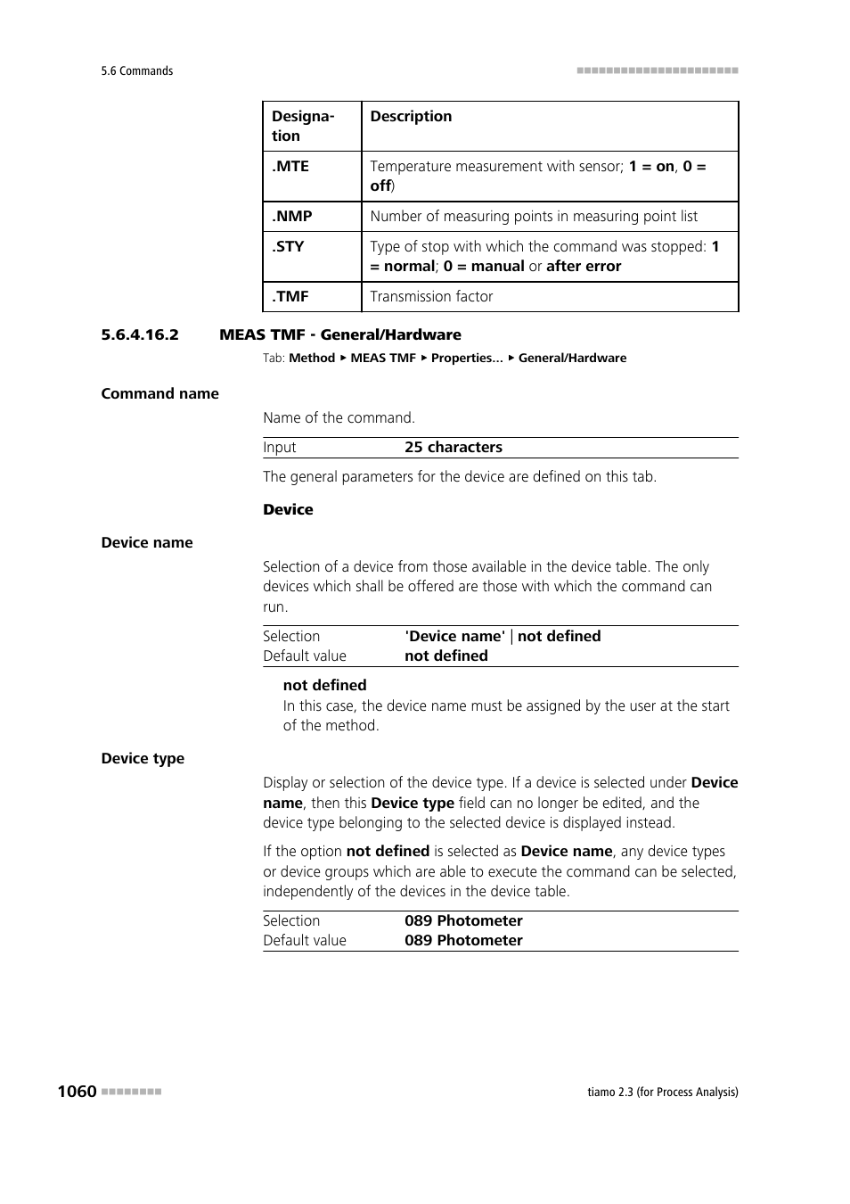 2 meas tmf - general/hardware | Metrohm tiamo 2.3 (process analysis) User Manual | Page 1076 / 1790