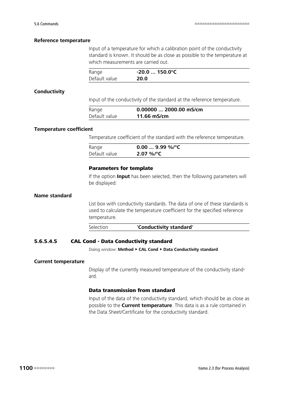 5 cal cond - data conductivity standard | Metrohm tiamo 2.3 (process analysis) User Manual | Page 1116 / 1790