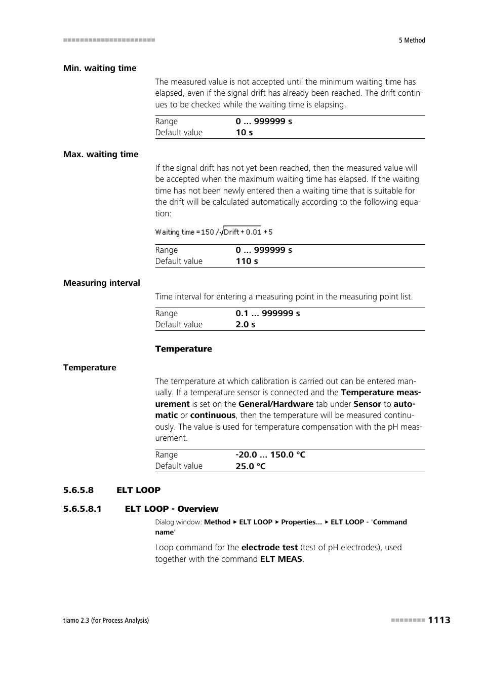 8 elt loop, 1 elt loop - overview, Elt loop | Metrohm tiamo 2.3 (process analysis) User Manual | Page 1129 / 1790