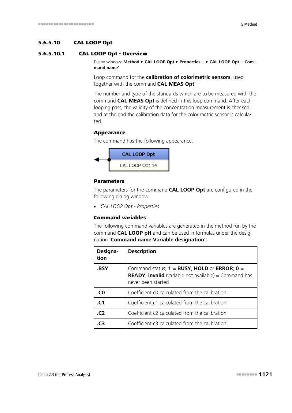 10 cal loop opt, 1 cal loop opt - overview, Cal loop opt | Metrohm tiamo 2.3 (process analysis) User Manual | Page 1137 / 1790