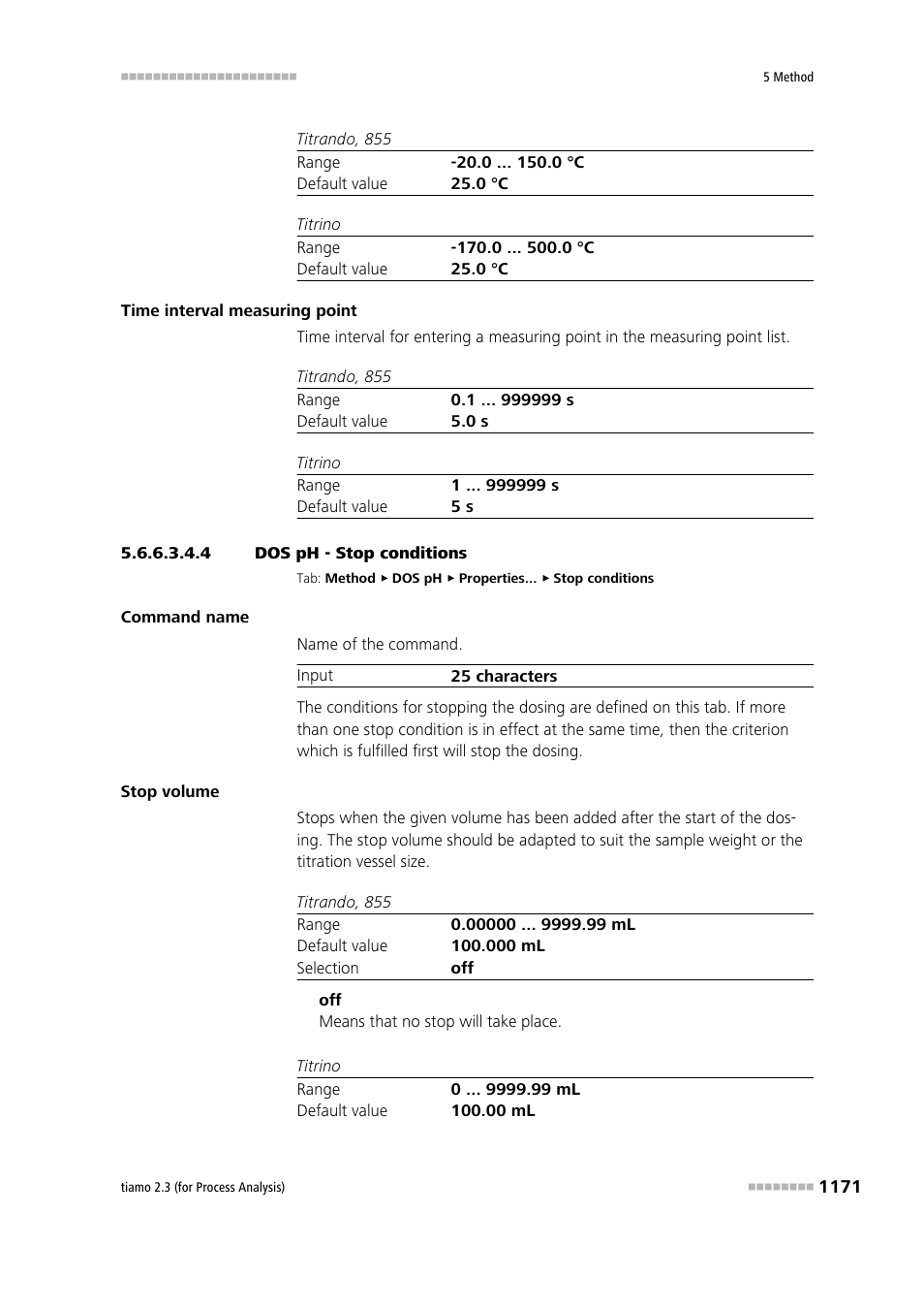 4 dos ph - stop conditions, Stop conditions | Metrohm tiamo 2.3 (process analysis) User Manual | Page 1187 / 1790